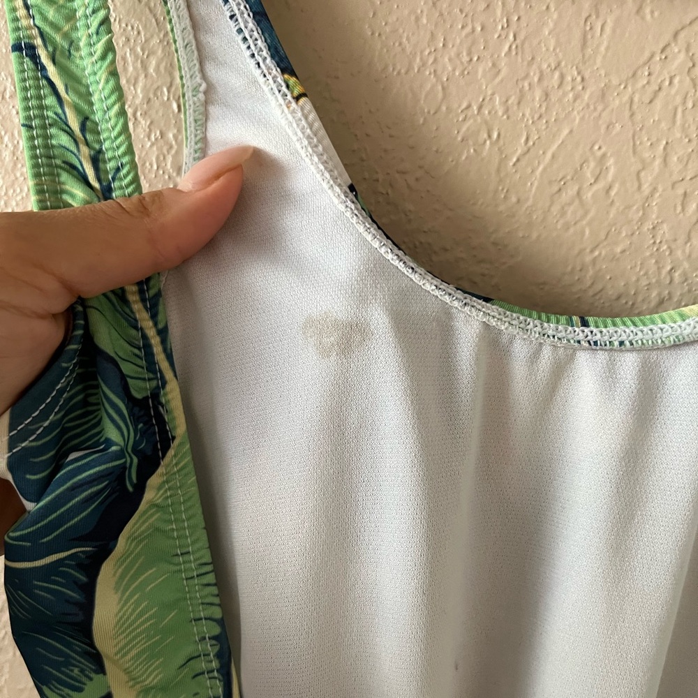 CHRLDR PALM PRINT ONE PIECE BANANA LEAF XS - Picture 2 of 7